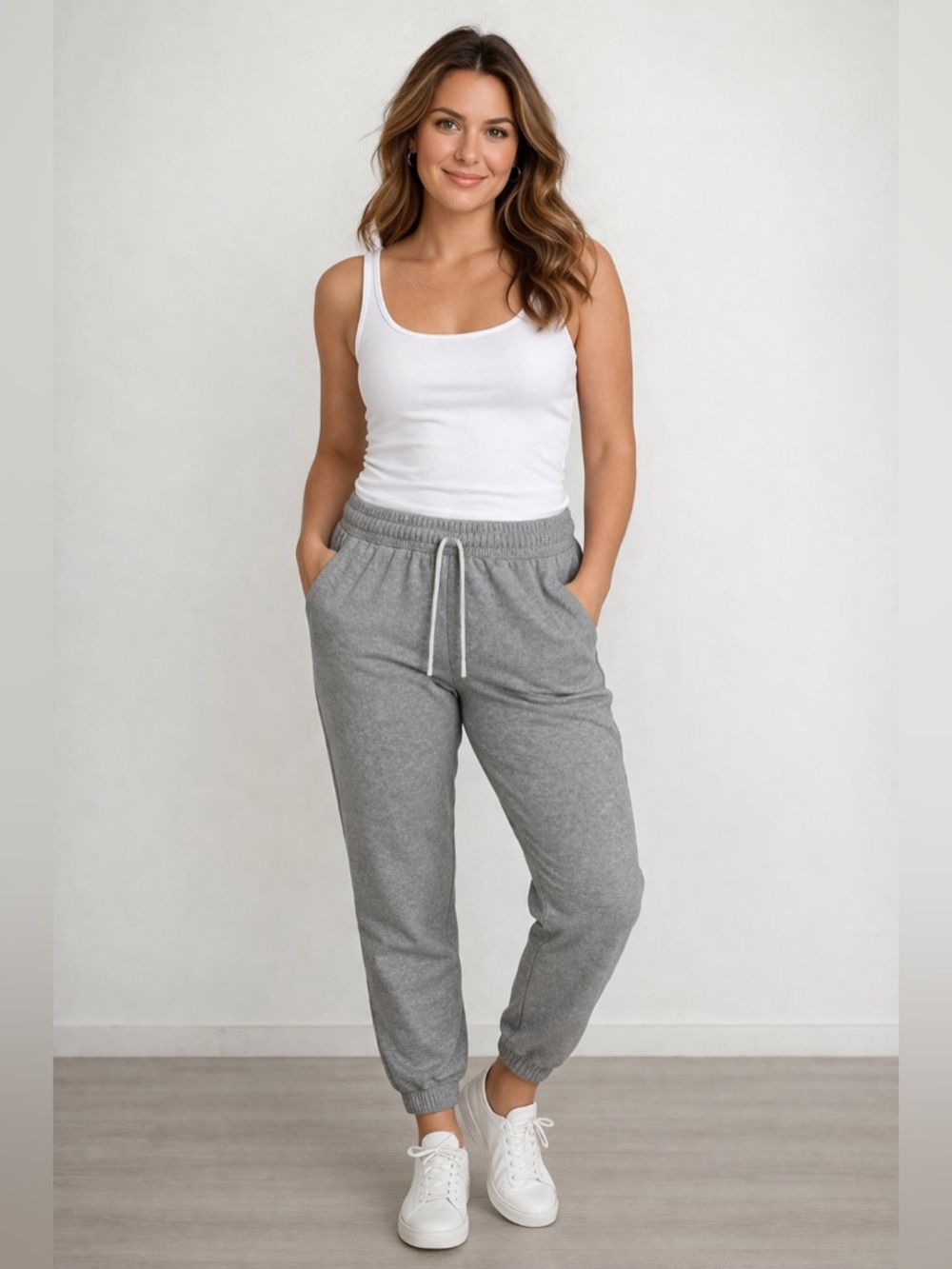 Vemubapis Charcoal Gray Joggers | Drawstring Waist Lounge Sweatpants.